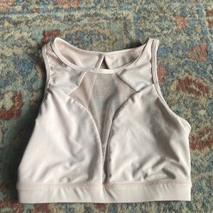 Ptula light pink mesh sports bra